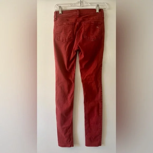 rag & bone Low Rise Skinny Jeans in Red Clay Women's Size 25 - Picture 3 of 7